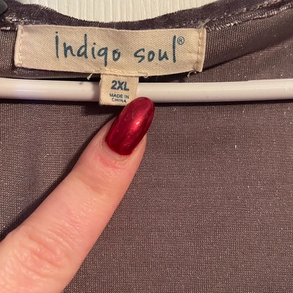 ๐Indigo Soul Crushed Velvet Tiered Babydoll Dress (2XL) - Picture 5 of 9